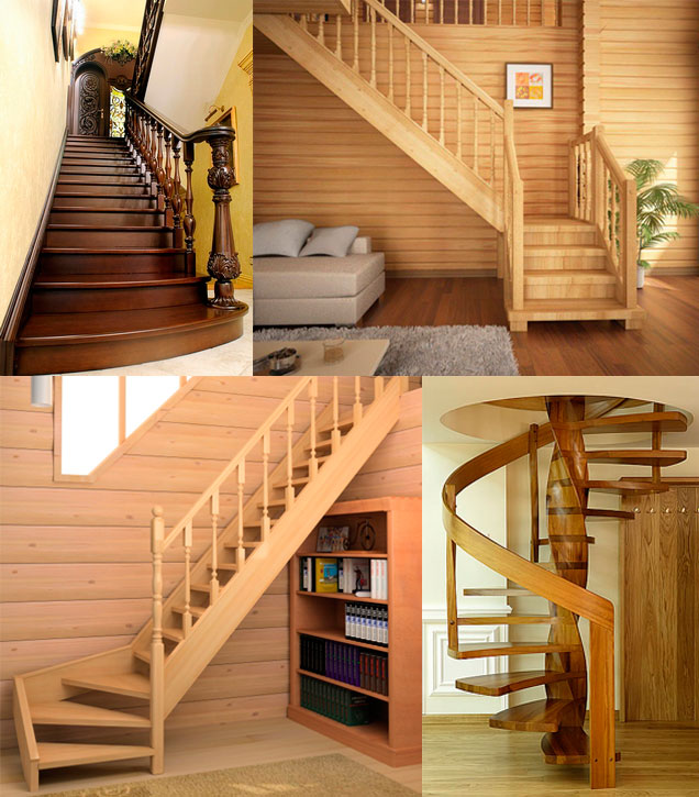 Конструктивные типы внутридомовых деревянных лестниц